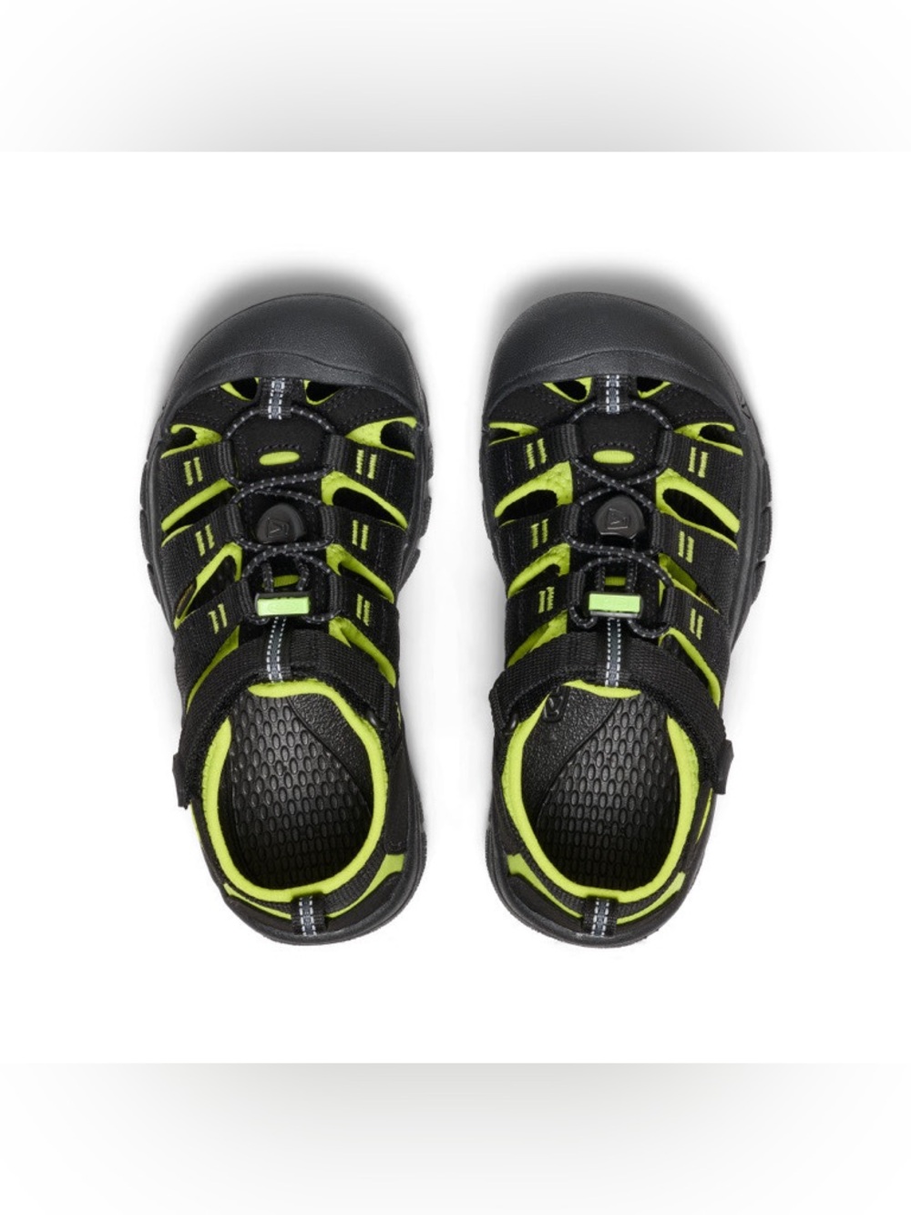 Keen Big Kids' Newport H2 sandal black and green quick-dry water shoe size 2 - Picture 4 of 12